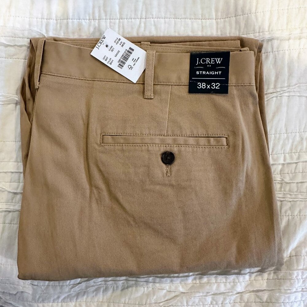 NWT Mens Jcrew cotton pants Khaki color 38 x 32